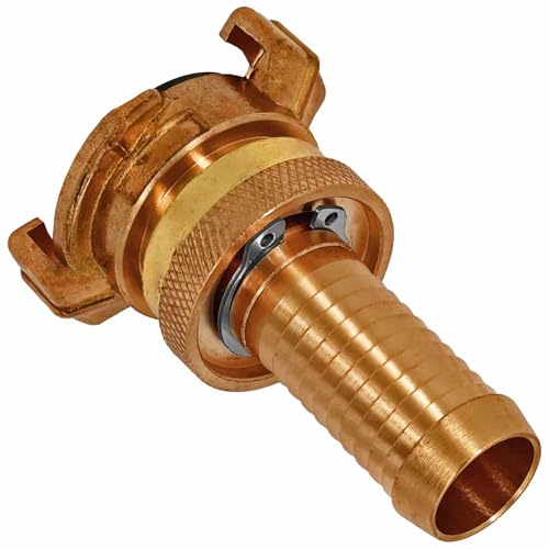 Hochdruck Schellkupplung aus Messing mit Kontermutter und Schlauchtülle Außendurchmesser 19mm für 3/4\" Zoll Schlauch passend für GEKA Klauen Kupplung GK Gardena Wasser Gartenschlauch Hochdruck Schellkupplung aus Messing mit Kontermutter und Schlauchtülle Außendurchmesser 19mm für 3/4\" Zoll Schlauch passend für GEKA Klauen Kupplung GK Gardena Wasser Gartenschlauch