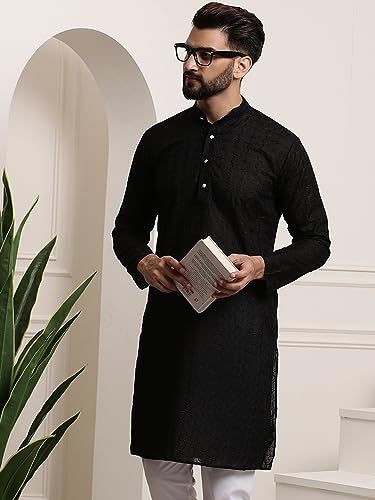 Image of SOJANYA Elegant Pastel Color Embellished Kurta for Men | Minimal Embroidery Festive & Ethnic Wear