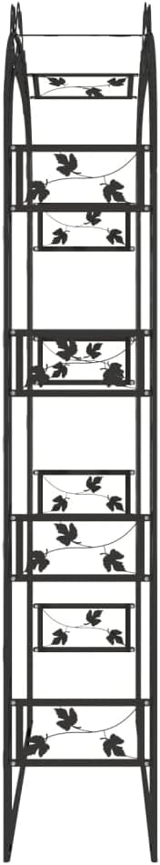vidaXL Garden Arch, Patio Pergola with Metal Frame, Rose Arch for Outdoor Balcony Terrace Backyard, Arch Trellis, Garden Arbor, Black Steel