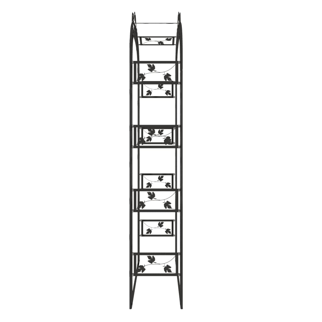 Arco de Jardin Acero Negro 116x45x240 cm | Estructura Robusta, Recubrimiento en Polvo, Para Plantas Trepadoras, Decoracion de Entrada
