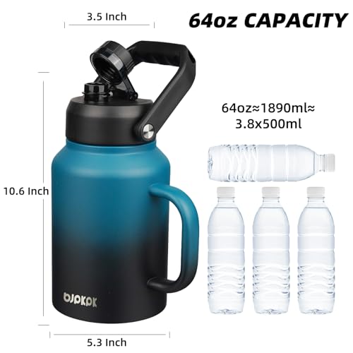 Image of BJPKPK 64oz Stainless Steel Water Bottle, Half Gallon Insulated Water Jug