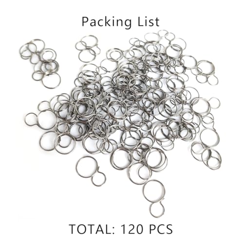 Image of 120PCS 10MM Chandelier Replacement Part，Metal Chandelier Hook Pin，Crystal Lamp Pendant Connector，Chandelier Hooks, Stainless Steel Split Rings Connectors