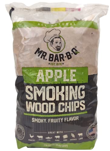 Comparison: Best Natural Gas Smoker 11 Apple Wood Smoker Chips, Wood Chips for Smokers, Alternative for Charcoal Briquettes Can be Use on Gas, Charcoal Grills, 100% Natural Apple Flavor for Grilling, BBQ, Camping by Mr. Bar-B-Q(1.6 Lb Bag)