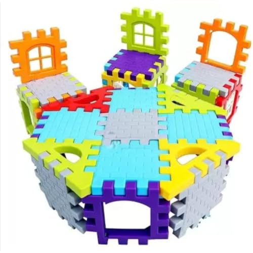 Image of MBK Creative Building Block Set - Educational Learning Toy for Kids 3-8 - My Happy House Home Blocks - 60+ Pieces