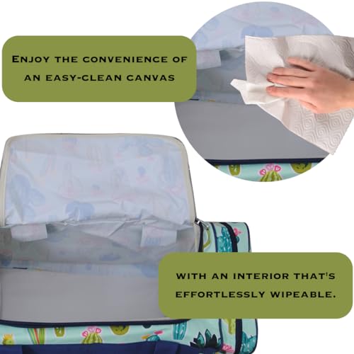 NGIL Canvas 20" inch Duffle Bag (Cute Cactus-navy)3