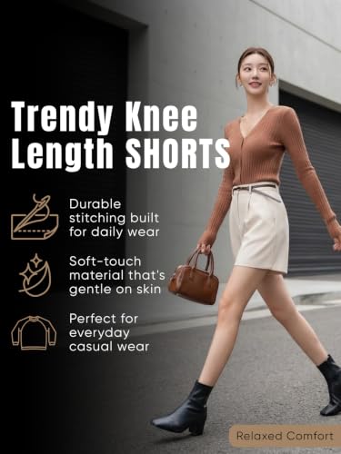 Image of GRECIILOOKS Women's Western Shorts - Trendy Knee Length Casual Bottoms | Relaxed Fit Summer Shorts for Girls & Women (Available in Plus Size)