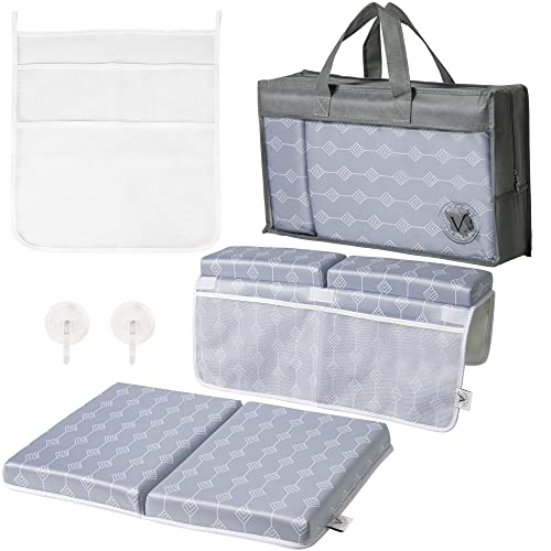 Image of VALHY Extra Large Premium Size Bath Kneeler and Elbow Rest Pad Set. Extra Thick Foam Padding for Ultimate Comfort. 5pc Set.