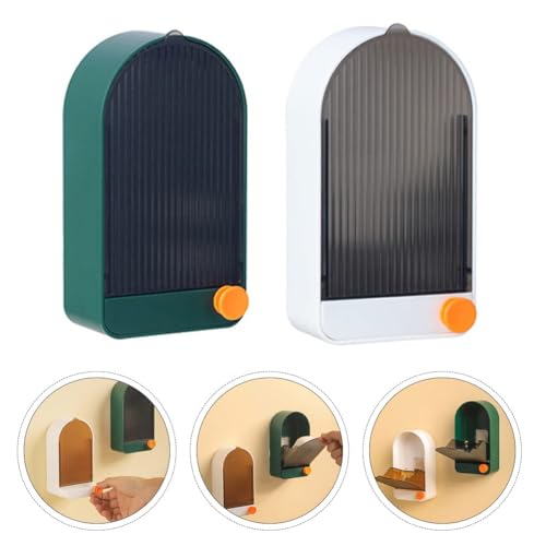 Image of Pack of 1 Premium Plastic Creative Wall Mounted Bathroom Soap Box Holder Soap Dish with Drainage Box Soap Box with Lid Single
