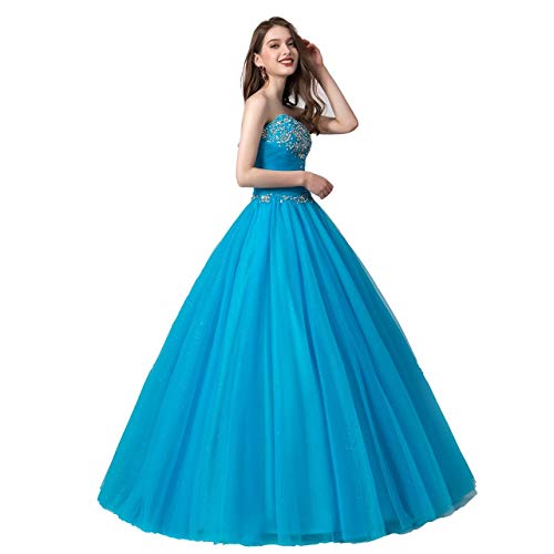 Leyidress Quinceanera Dress Ball Prom Gown Sweet 16 Dress Formal Dress for Grils us2 Blue