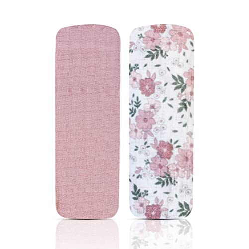 Image of MODERN BABY Muslin Swaddle Blankets Newborn 2 Pack Soft Baby Wraps for Baby Boy 100% Cotton, Antique Daisy