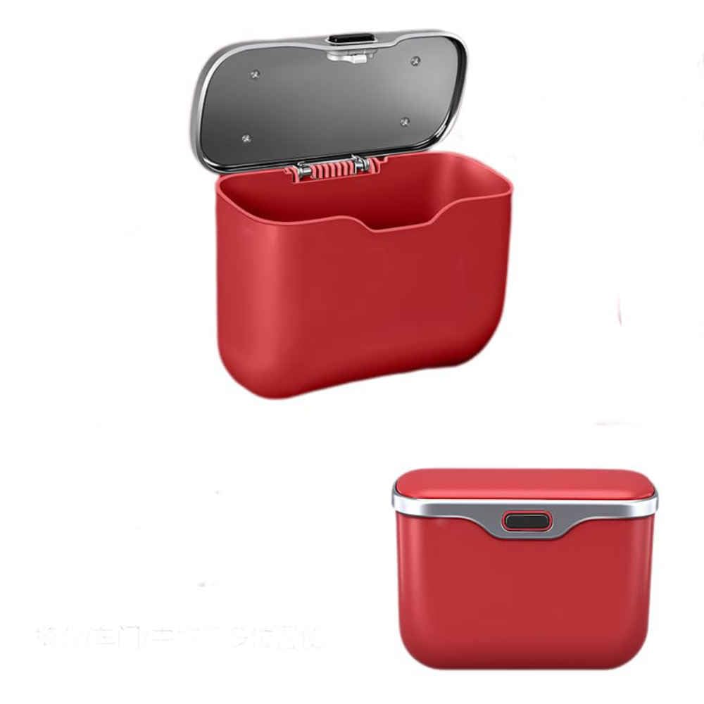 EXCTLOE Car Rubbish Bin for Audi S1 S3 S4 S5 S6 S7 S8 SQ5 SQ7 TT Hanging Waste Basket Door Seat Back Leakproof Garbage Can Storage Organizer,Red