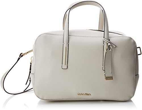Calvin Klein - Frame Duffle, Bolsos maletín Mujer, Blanco (Cement), 15x19x28 cm (B x H T)