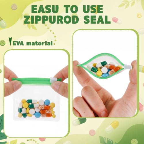 Image of Sherr 3 x 3 Inch Yellow Green Blank Style 35 Pcs Pill Pouch Bags