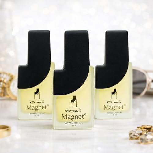 Image of Ossa Magnet Apparel Perfume for Men and Women, (3 x 30ML) With Lemon, Mandarin, Cardamom, Woody, Patchouli Notes | Long Lasting Fragrance | Premium Perfume | Timeless Classic for Every Occasion And All-Day (Pack of 3)