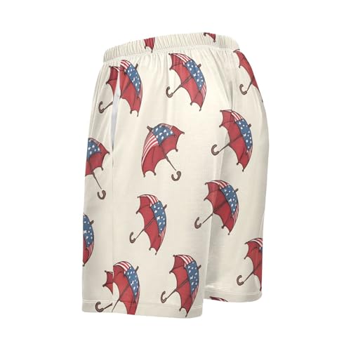 US Flag Umbrella Men’s Pajama Shorts Sleep Bottoms Elastic Waist Athletic Shorts Size S-2XL4