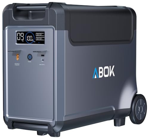 Image of ABOK Ark3600 Portable Power Station of Extra Battery | Expandable to 11520Wh, 3840Wh LiFePO4 Battery, 3H Fast Charge, 3600W Solar Generator for Home Backup, Hurricane, Camping, RV