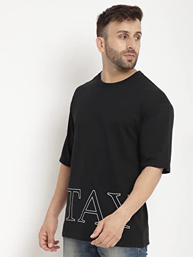 Image of GRITSTONES Men Oversized Half Sleeve Cotton T-Shirt