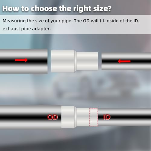 Image of Exhaust Adapter Connector 2.5 inch OD to 2.75 inch ID, A-KARCK Exhaust Pipe Reducer 4 inch Overall Length 304 Stainless Steel
