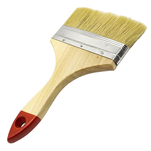 CABLEPELADO Paletina Pintura | Brocha Pintura | Pincel Pintura | Mango Madera Color Rojo | Doble cerda | Apto para Mueble, Paredes, Vallas | 125 mm Ancho cerda