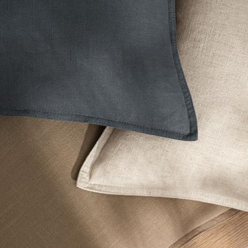 Image of 18x18 Inch Set of 2 Decorative Linen Solid Throw Pillow Covers Boho Accent Farmhouse Couch Pillowcases Modern Netural Home Decor for Couch Sofa Living Room Bed,Dark Gray