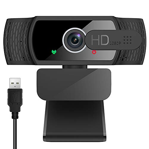 Neefeaer Webcam 1080P Full HD con Micrófono Estéreo para PC, 1080P USB Cámara Web con Cover para Windows, Mac y Android