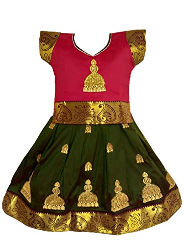 Image of Girl's Raw Silk Readymade Lehenga Choli