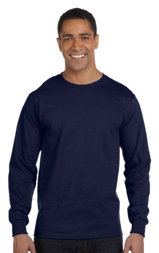 Hanes Men's ComfortSoft Heavyweight Long Sleeve T-Shirt ,Navy,XL