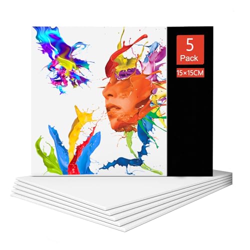 Listado de Lienzos - 5 favoritos. 43 Juego de 5 Paneles de Lienzo,6 x 6 pulgadas(15x15cm) Tableros de Lienzo para Pintura,100% algodón, libre de ácidos,para Artistas Profesionales, Aficionados y Principiantes