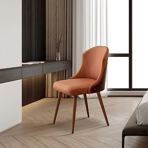 Allfonis Dining Chairs Modern Style Indoor Kitchen Chair, Comfortable Living Room Chairs With Metal Legs, Upholstered Chairs 1 Pcs, Orange… #TOP4