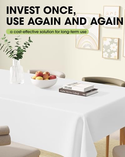 Image of Pureegg Rectangle Table Cloth 54 inch x 54 inch White