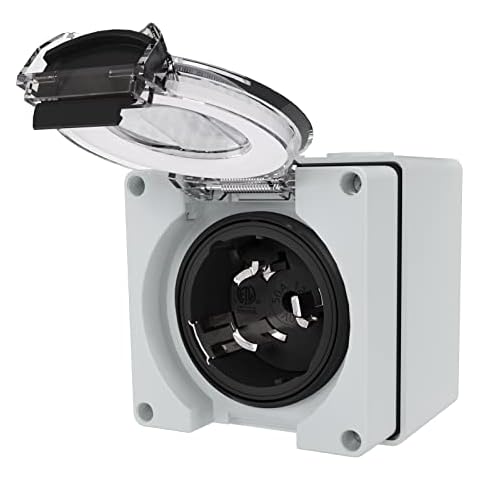 STARELO 50 Amp Generator Power Inlet Box NEMA SS2-50P,125/250 Volt 12500W, Outdoor dustproof and Weatherproof for generators, Welding Machines, etc.ETL Listed.(NEMA SS2-50P Box) Cover