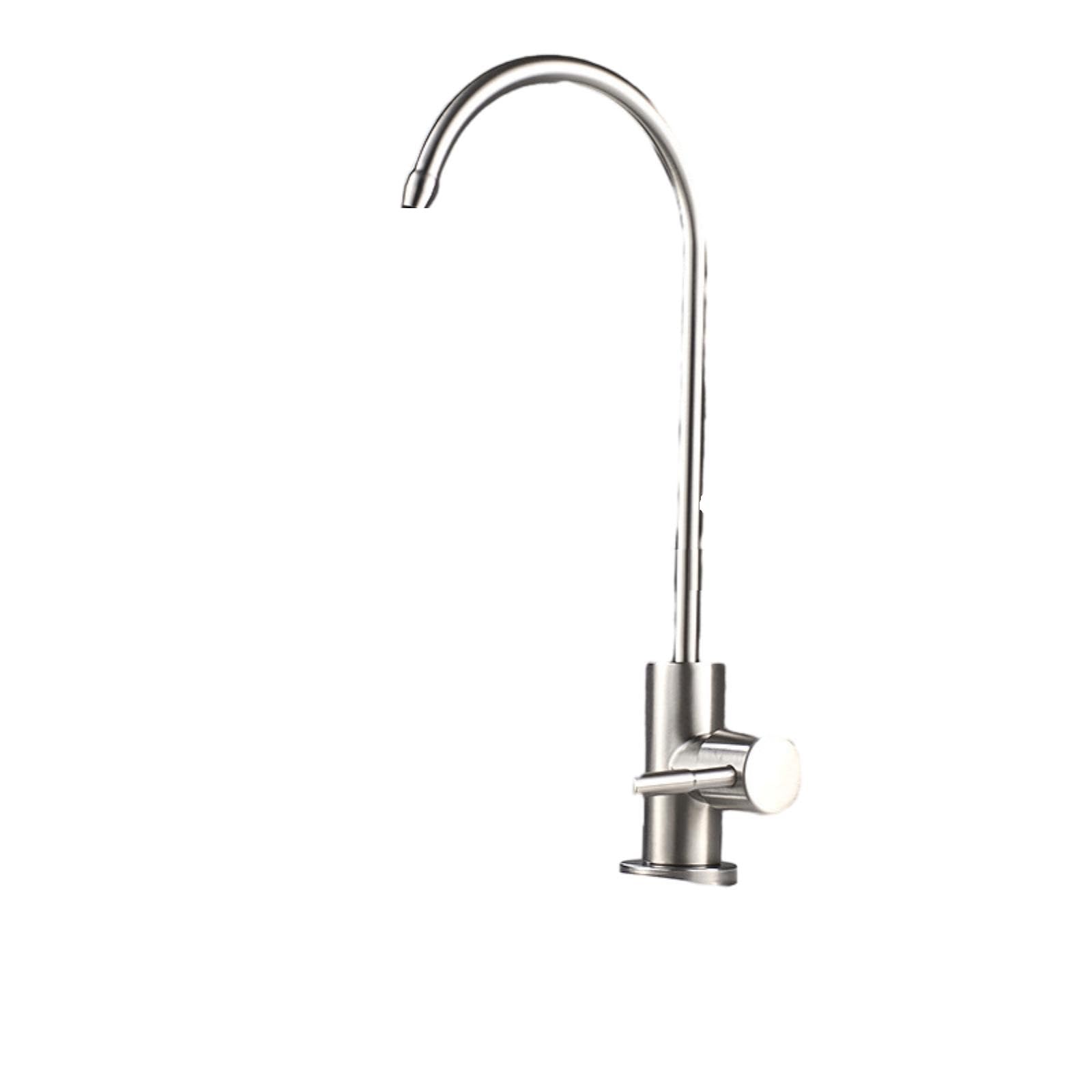 ZYCHSJXA Kitchen Tap 304 Stainless Steel Direct Drinking Faucet Gooseneck Water Dispenser Filter Purifier Brushed