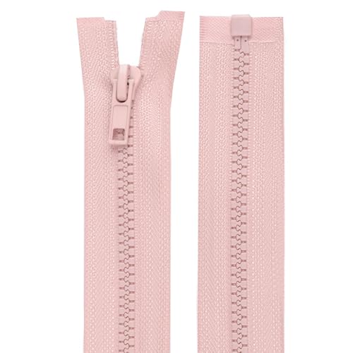 cyclingcolors 2x Cerniera Lampo n. 5 30 cm Chiusure Cursore Tirante Zip Poliestere Abbagliamento Arredamento Cucito Giacche, Rosa Cipria