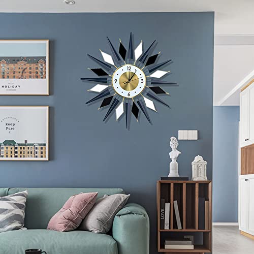 Asadal Large Decorative Wall Clocks Mid Century Silent Non-Ticking Big Metal Clocks 3D Modern Art Wall Clock For Living Room Dining Room Kitchen Bedroom Decor, Dia 24 Inch #TOP3