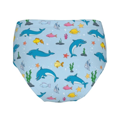 Cute Dolphins Fish And Starfish Girls' Underwear Soft Cotton Little Girls Panties Comfort Briefs2