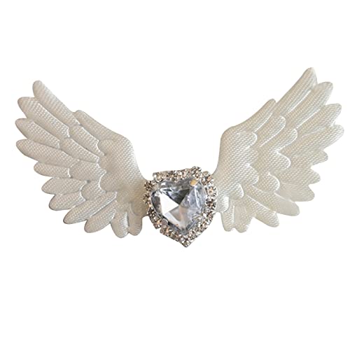 Pince à cheveux en forme d'aile d'ange en cristal Y2k Barrettes d'ailes d'ange Punk Side Clip Barrettes à cheveux en forme d'aile d'ange Y2k