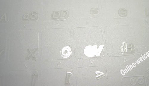 Calcomanías transparentes con letras blancas para teclados miniatura 3