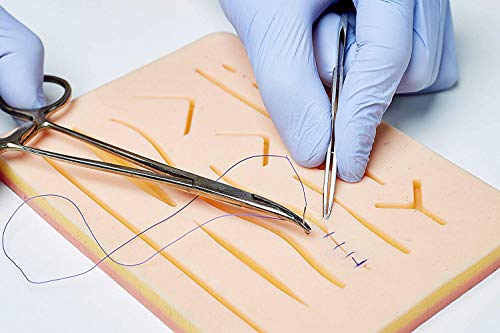 Suture Training Pad Suture Practice Kit for Medical Dental Vet Training Students, Including Large Silicone Pad,Tool Kit with Needles - Thumbnail 3
