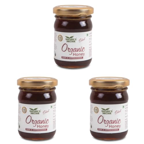 Image of Nature's Nectar Raw Organic Honey 150g | 100% Pure NMR Tested | Raw and Unprocessed (Pack of 3)