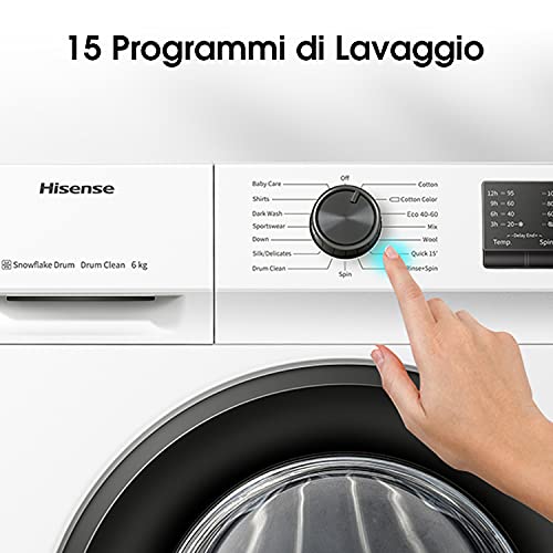 Hisense-WFVC6010E-Lavadora-Carga-Frontal-6-Kg-1000-rpm-15-Programas-Control-de-balanceo-inteligente-del-tambor-Display-LED-Programa-rapido-Bloqueo-Infantil
