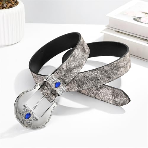 ファッションベル　カウベル Uqezagpa] 女性のための苦しめられたパターンウエストベルト男性