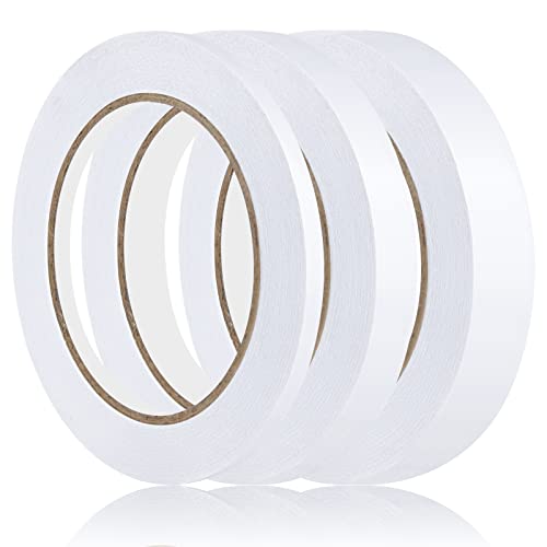 NEBURORA Lot de 3 rouleaux de rubans adhésifs double face pour emballage cadeau, bricolage, scrapbooking, bureau, école, fournitures de papeterie, largeur : 6 mm/15 mm/20 mm Cover