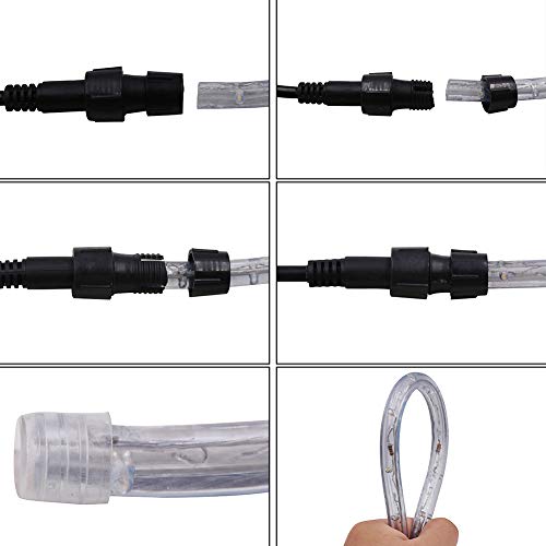 XUNATA 220V-240V LED Lichterschlauch Licht Leiste 36LEDs/m IP65 Wasserdicht Schlauch Seil Lichter für Innen Außen Garten Party Weihnachten Deko（Warmweiß，3M