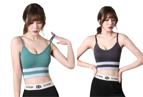 Image of Luxury Comfortable Active Fit Breathable Supportive Imported Sports Bras with International Flair for Woman Pack of 2