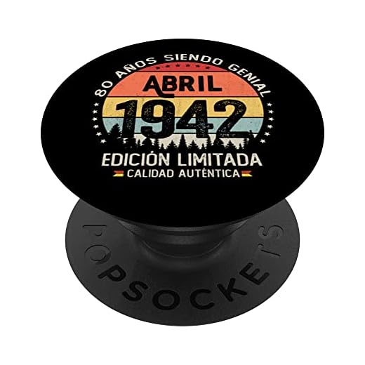Regalo 80 años Cumpleaños Hombre Mujer - Abril 1942 PopSockets PopGrip Intercambiable