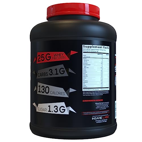 Image of Insane Labz Insane Whey,100% Muscle Building Whey Protein, Post Workout, BCAA Amino Profile, Mass Gainer, Meal Replacement, 60 Srvgs, (Birthday Cake)