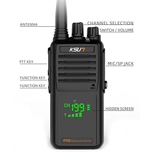 Ksun KSUN-P85 Handheld Two-Way Vhf Marine Radio Ip68 Waterproof Led Screen International Marine Channels 136-174 Mhz 8000 Mah Battery Ksun P85 thumb #1