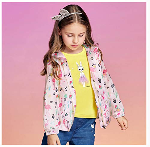 Little Girl Zipper Hooded Jacket, Cool Cartoon Flamingo Hoody Long Sleeve Windproof Casual Sport Outerwear 5 6 T #TOP6