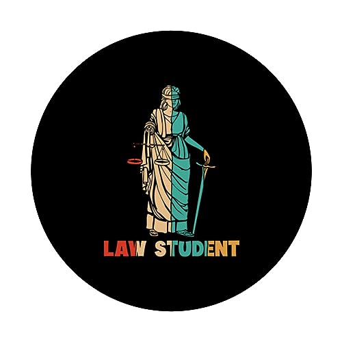 Retro Legal Studies Law School University Law Student PopSockets Swappable PopGrip, Black - Image 3