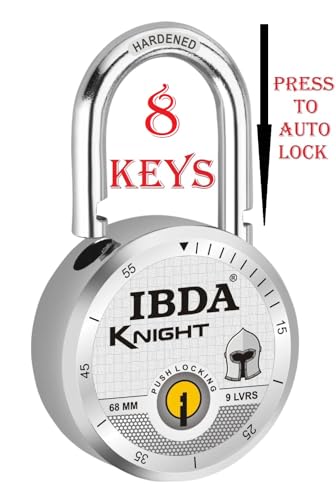 Image of 10 Locks with Same Key | Multiple Locks with Single Key | Common Key Lock | Steel Body | Lock for Home, Shutter, gate, Door, Shop, Outdoor | Same Key Lock Set of 10 with 8 Keys